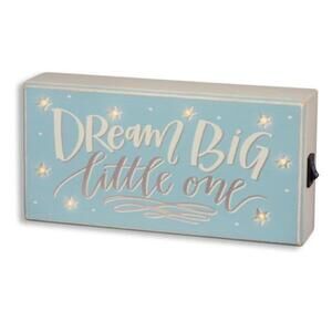 Dream Big Little One Baby Boy Wood Box Sign